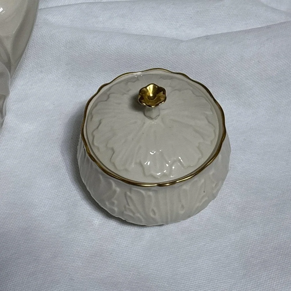 Lenox Teapot w/ Lid Creamer Sugar Bowl W/ Lid 1970's-1980's Cottage Collection